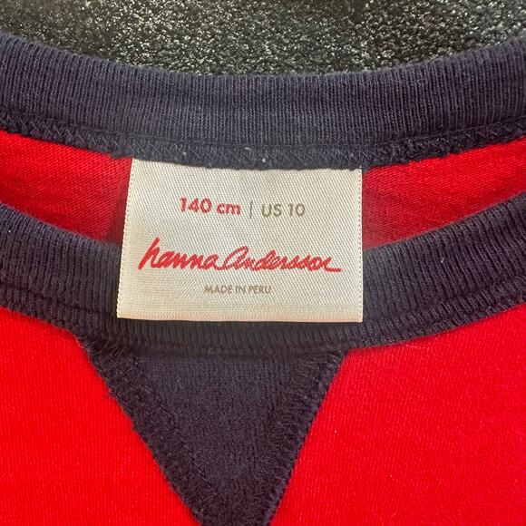 Hanna Andersson Red/Blue Raglan Shirt, VGUC, Sz 140cm (10) (10B) - Picture 4 of 6